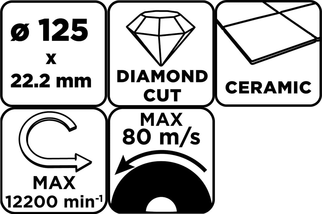 Tarcza diamentowa pełna do cięcia na mokro 125 x 22.2 mm 3