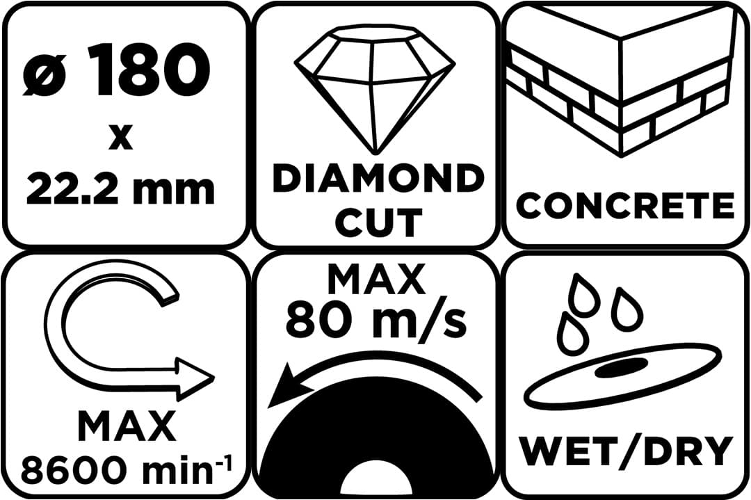 Tarcza diamentowa segmentowa do cięcia 180 x 22.2 mm 3