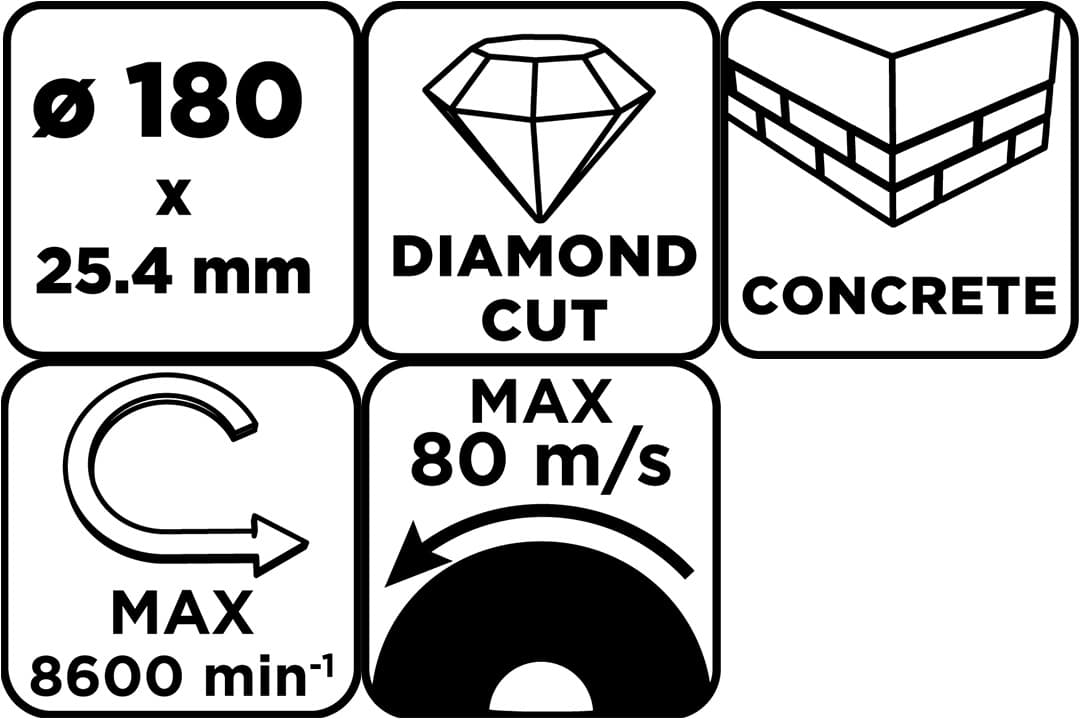 Tarcza diamentowa segmentowa do cięcia 180 x 25.4 mm 3
