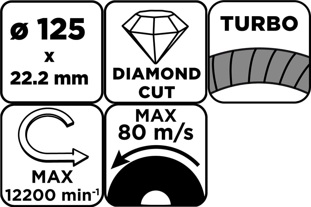 Tarcza diamentowa szlifierska turbo 125 x 22.2 mm do szlifowania na sucho 3