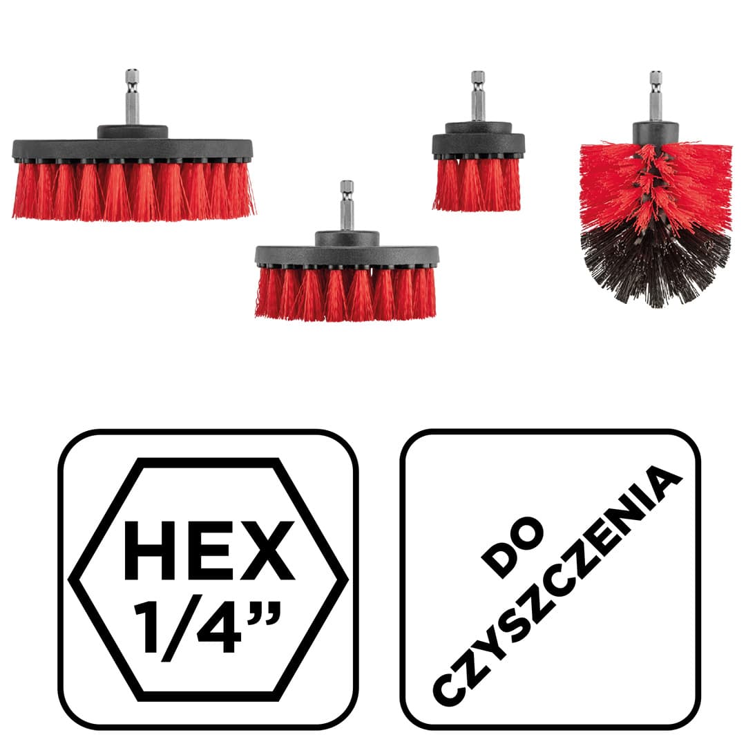 Zestaw szczotek czyszczących do wiertarki 4 sztuki 8