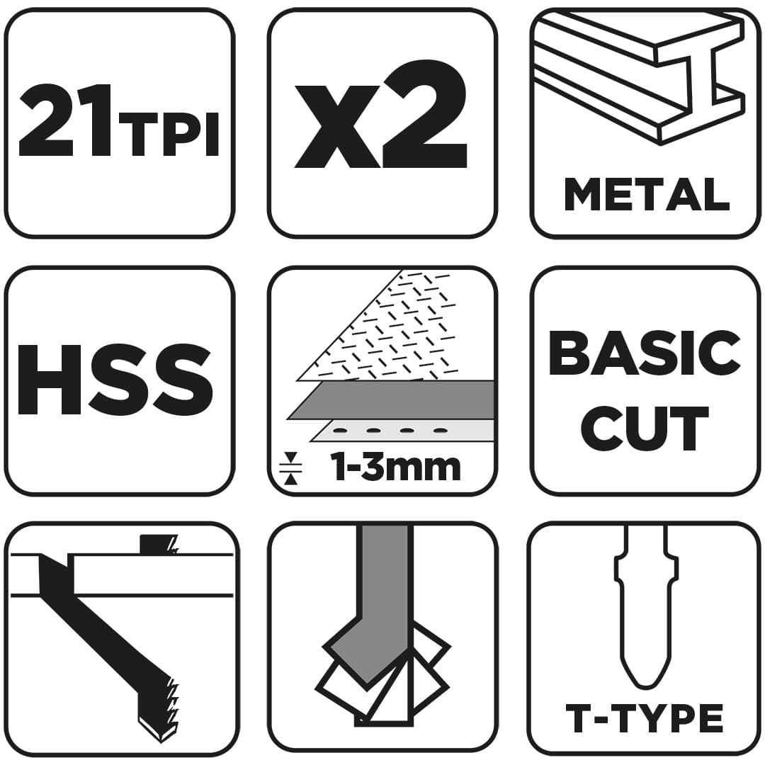 Brzeszczot do wyrzynarki 21 TPI HSS uchwyt typu T 2 sztuki 5