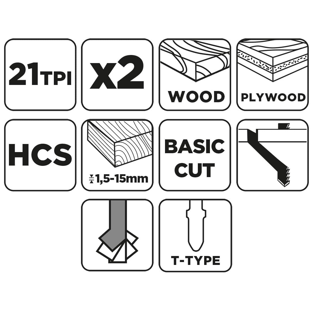 Brzeszczot do wyrzynarki 21 TPI HCS uchwyt typu T 2 sztuki 5
