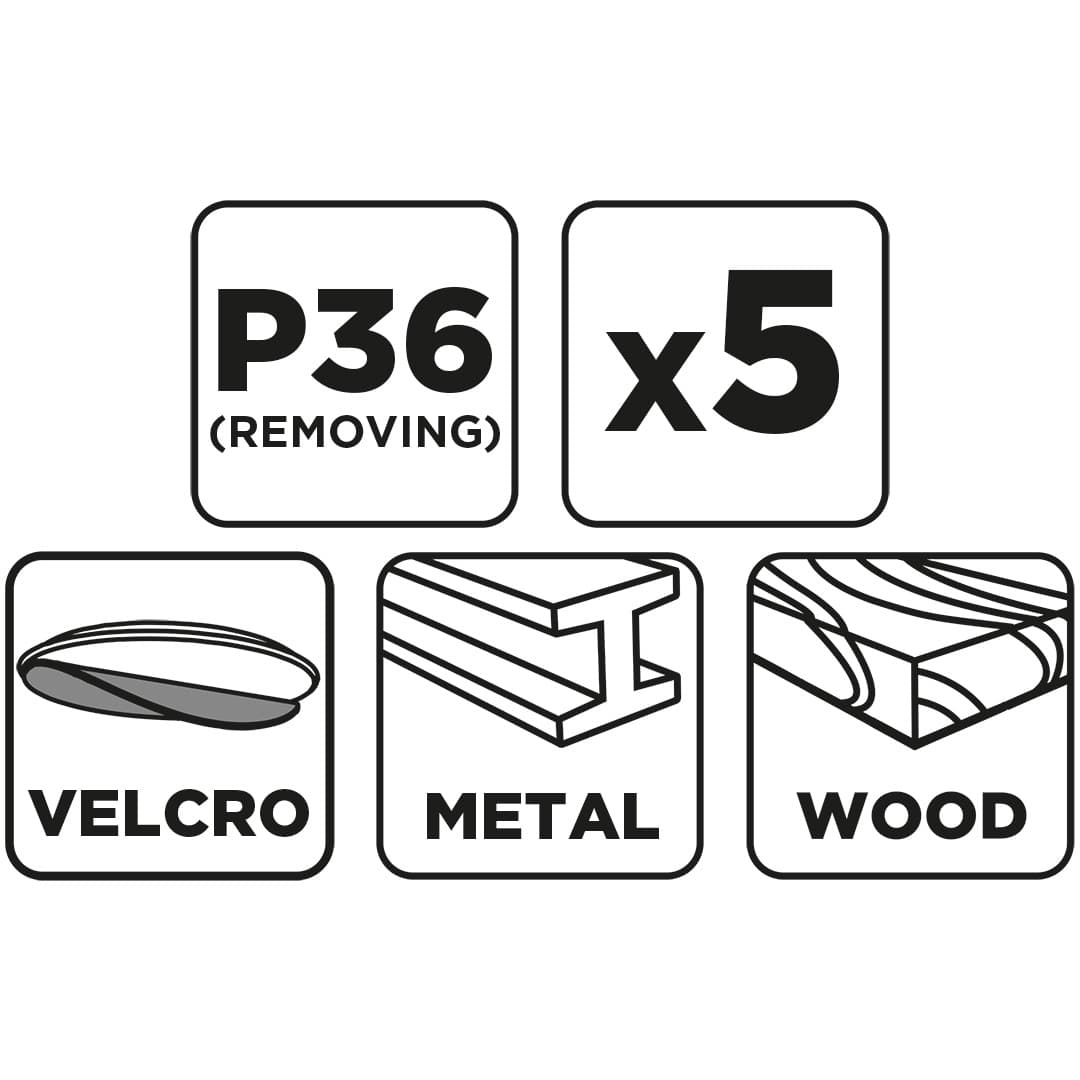 Krążki ścierne na rzep 125 mm P36 5