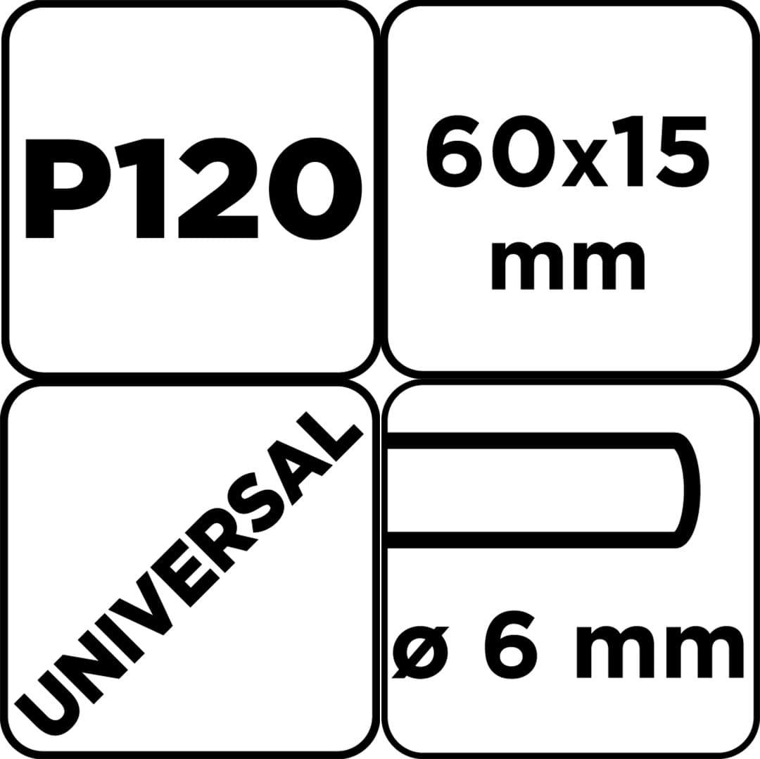 Ściernica listkowa trzpieniowa 60 x 15 x 6 mm, gradacja P120 3