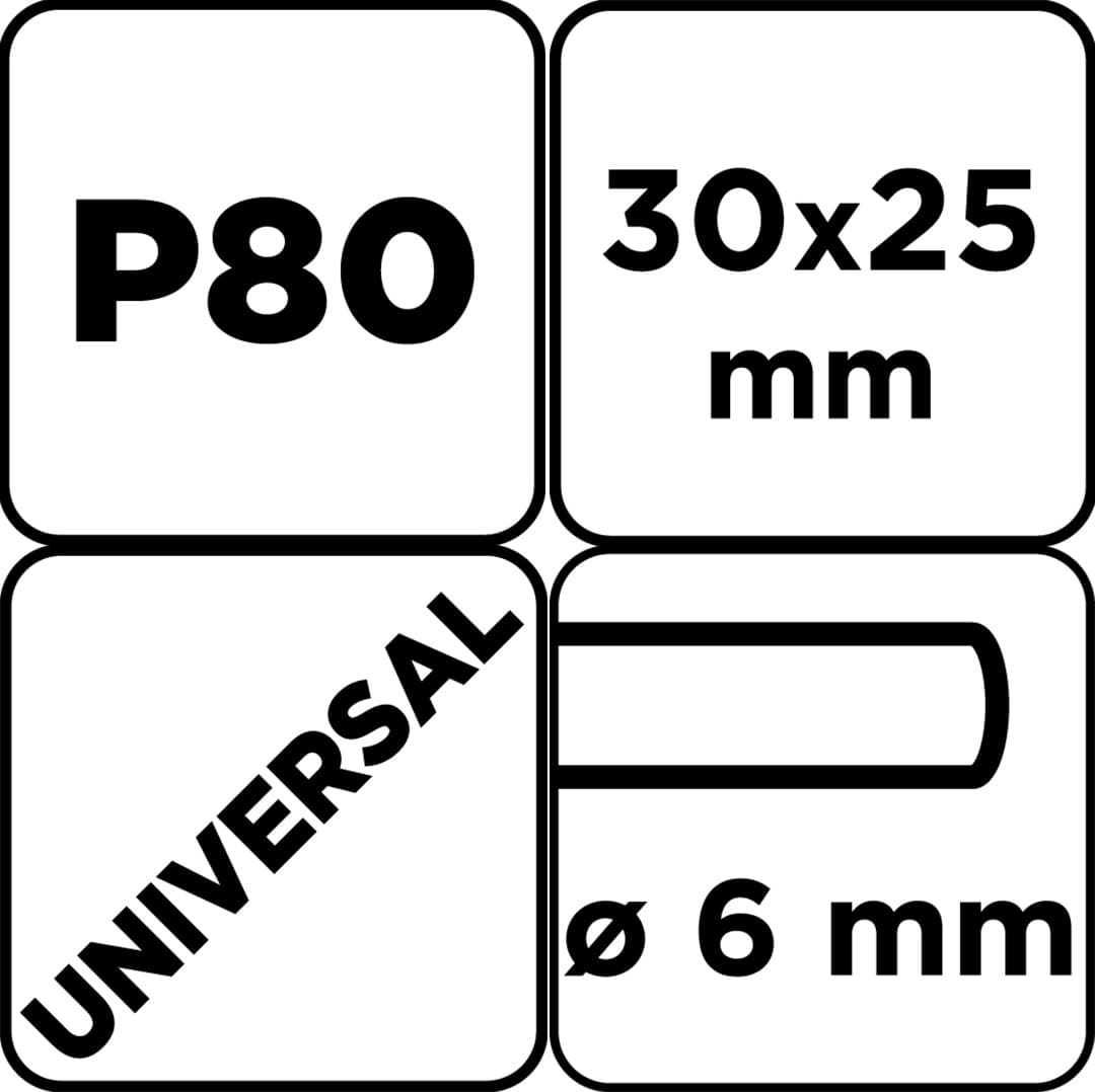 Ściernica listkowa z włókniną ścierną trzpieniowa 30 x 25 x 6 mm, P80 3