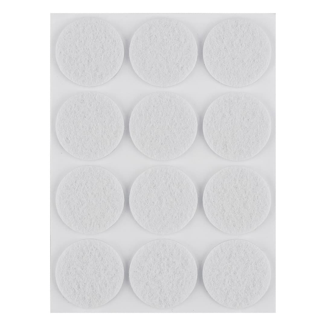 Okrągłe podkładki filcowe samoprzylepne białe 28 mm 12 sztuk 2