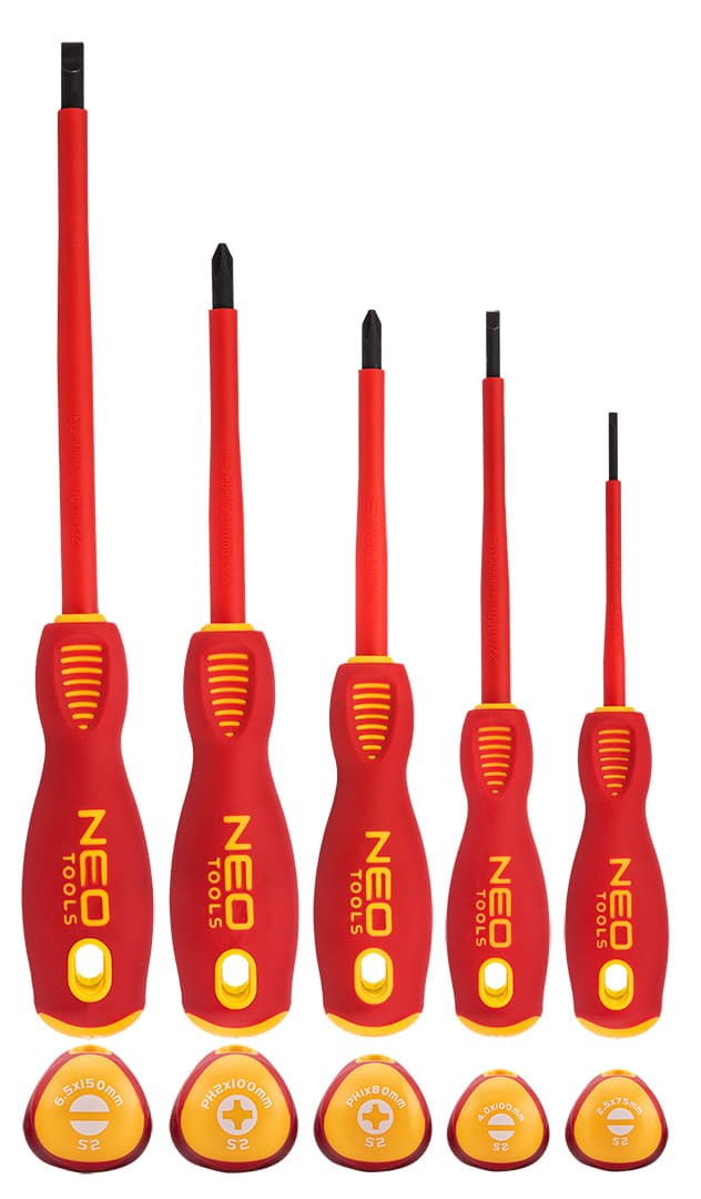 Zestaw wkrętaków izolowanych 1000V S2, 5 sztuk 3