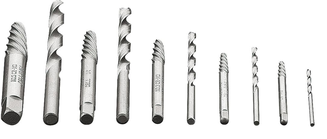 Wykrętaki do zerwanych śrub z wiertłami pilotującymi 10 sztuk 8