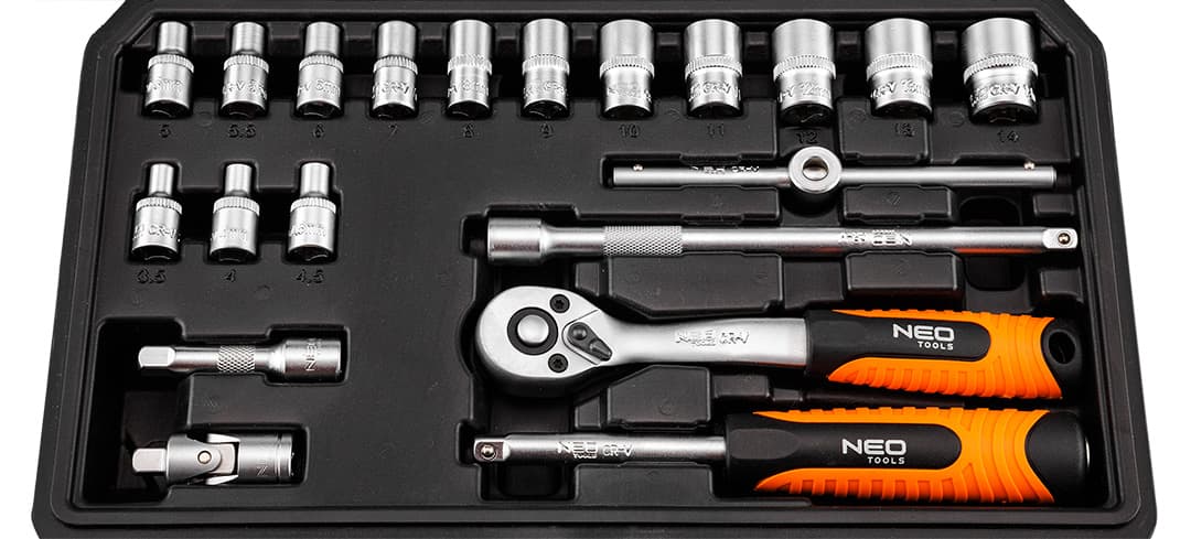 Zestaw kluczy nasadowych 1/4 cala 20 sztuk z satynowym wykończeniem 6