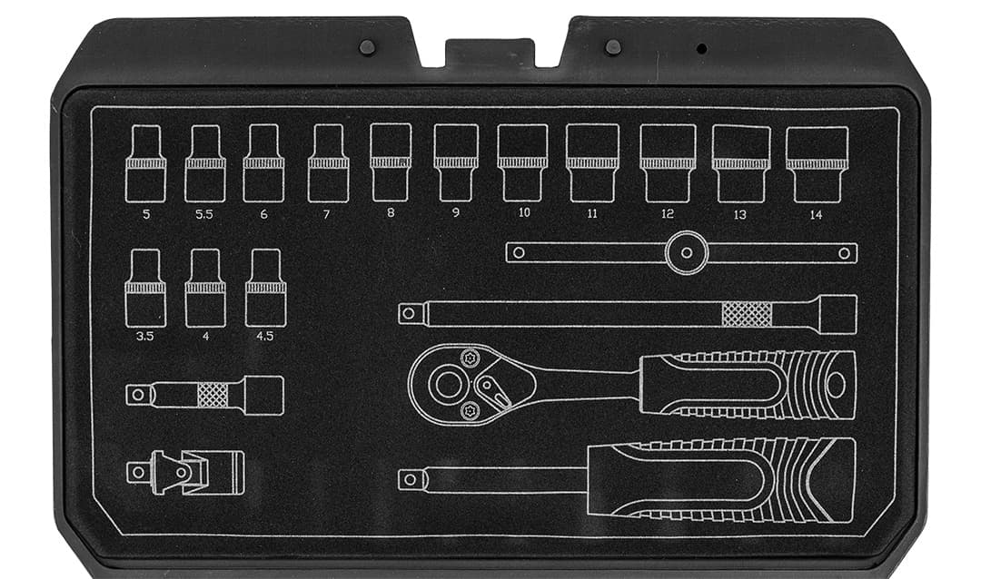 Zestaw kluczy nasadowych 1/4 cala 20 sztuk z satynowym wykończeniem 8