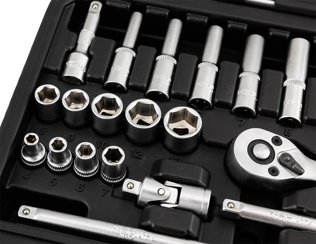 Zestaw kluczy nasadowych 1/4 cala 23 sztuki z satynowym wykończeniem 6