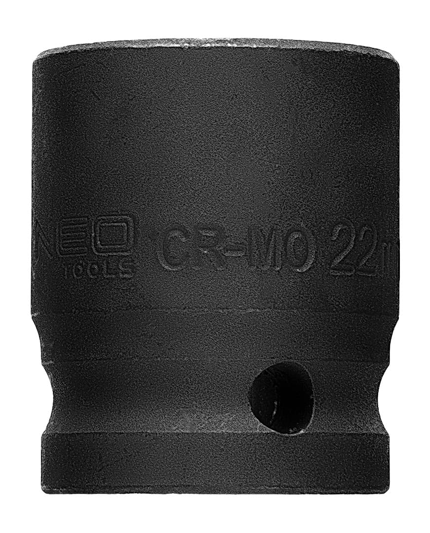 Nasadka udarowa 1/2 cala, rozmiar 22 mm, długość 38 mm, stal chromowo-molibdenowa 10