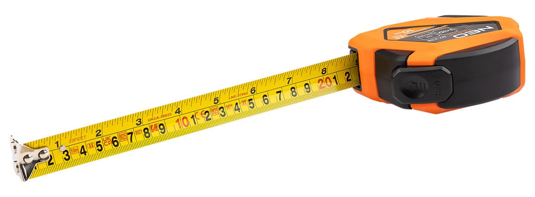 Miara zwijana stalowa 10 m x 25 mm z podwójną podziałką 7