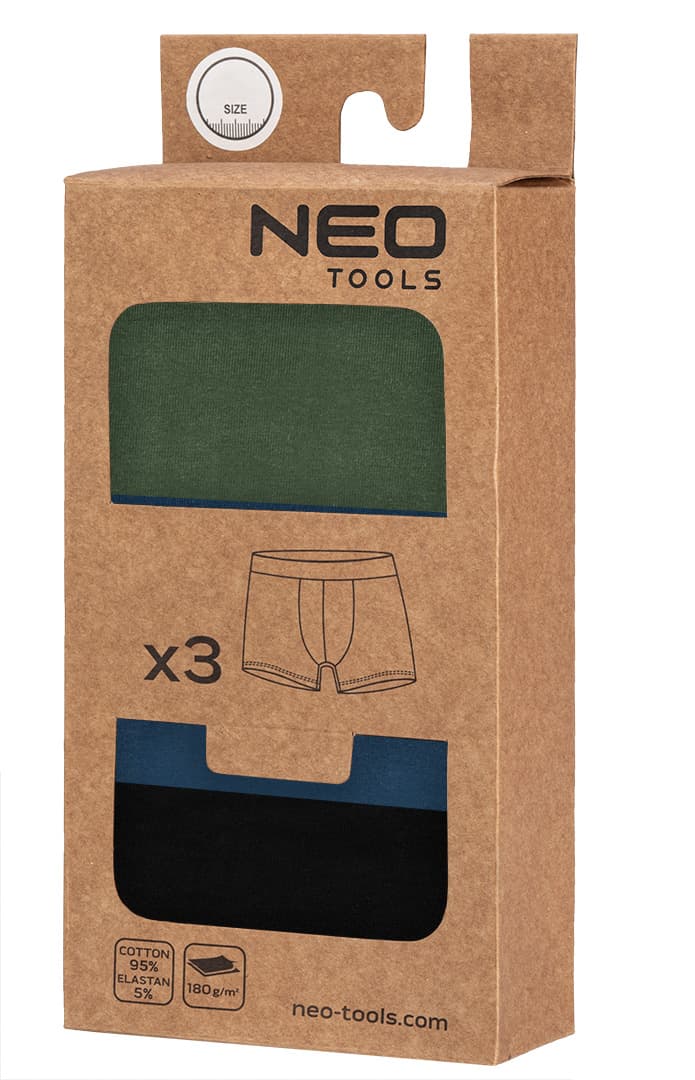 Bokserki męskie basic NEO TOOLS 3-pack rozmiar M 9