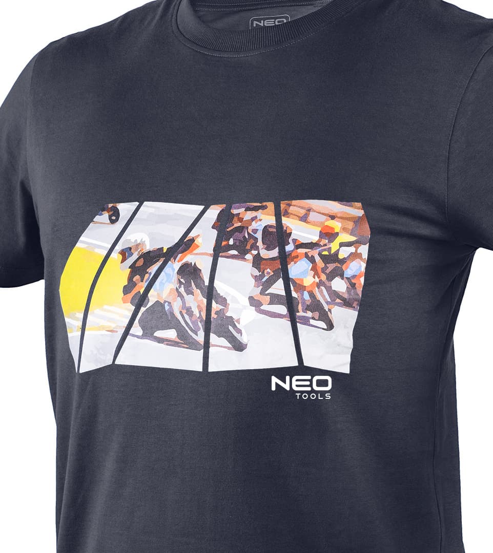T-shirt męski z nadrukiem motocykla, rozmiar XL 6