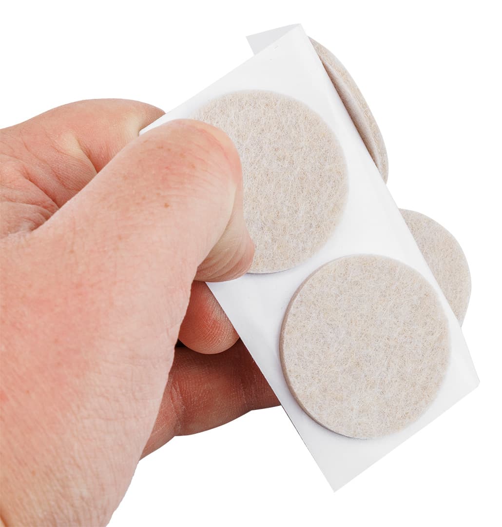 Okrągłe podkładki filcowe samoprzylepne, jasnobrązowe, średnica 40 mm, 4 sztuki 5