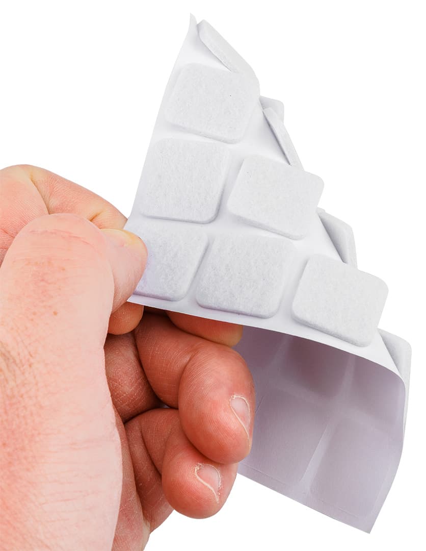 Podkładki filcowe samoprzylepne białe 20 x 20 mm 6