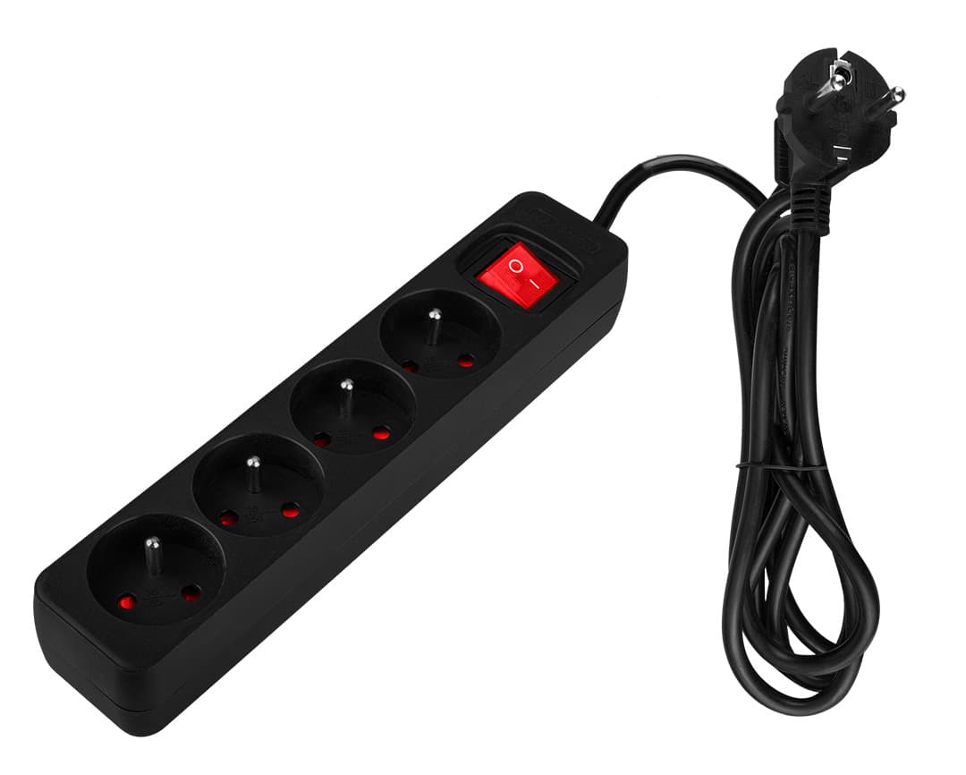 Przedłużacz listwowy 1.5 m 4 gniazda z wyłącznikiem 3