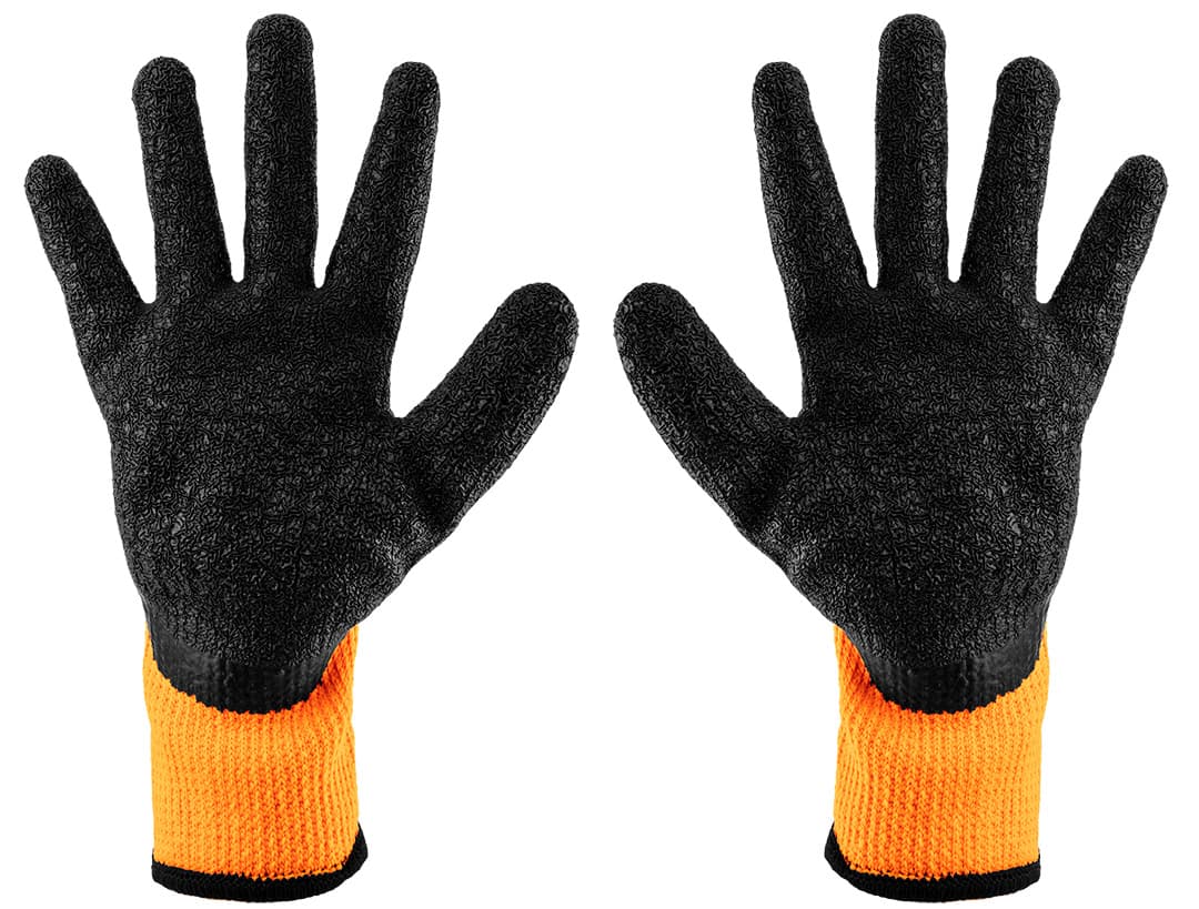 Rękawice robocze ocieplane poliester powlekany lateksem rozmiar 8 6