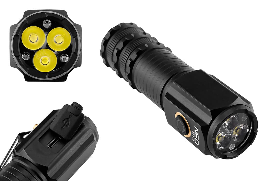 Zestaw oświetleniowy survivalowy latarka lampa czołowa 3w1 7