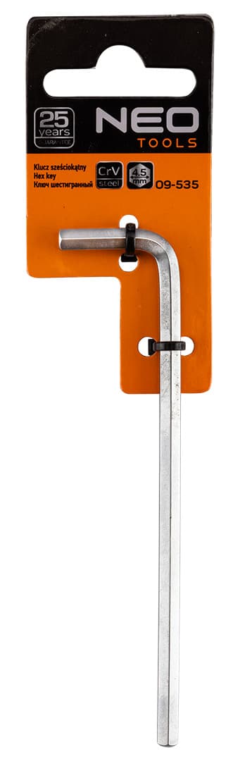 Klucz sześciokątny 4.5 mm ze stali chromowo-wanadowej 3