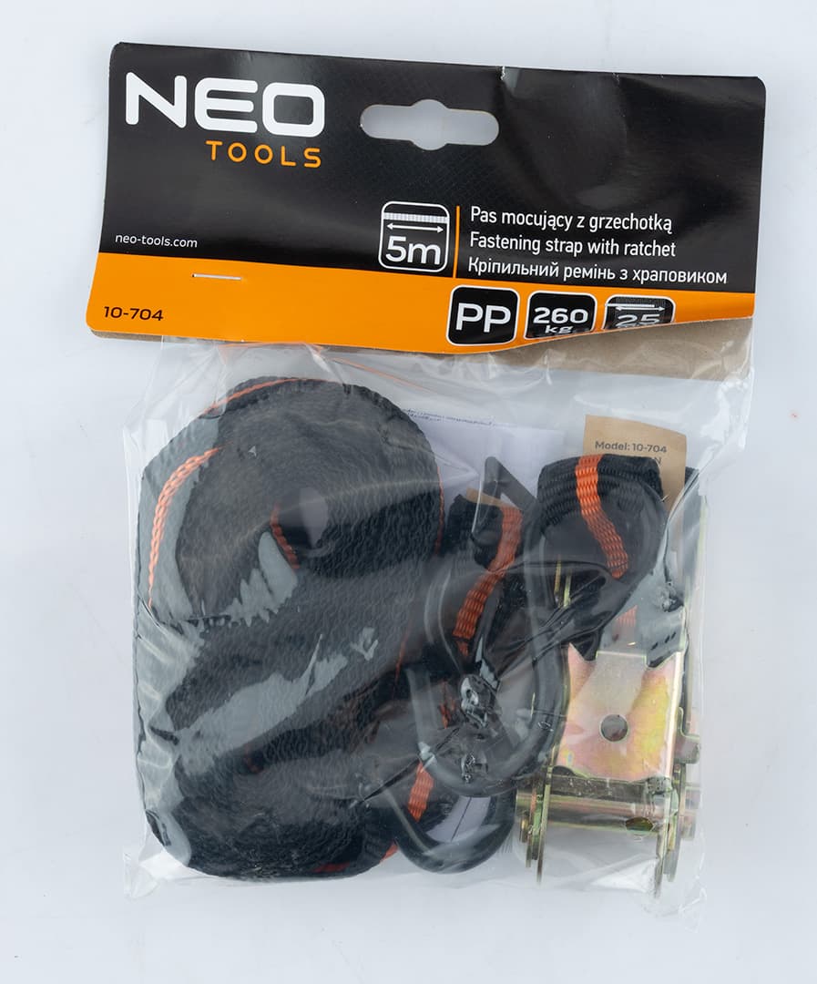 Pas mocujący z grzechotką 25 mm x 5 m, wytrzymałość 260 kg 8