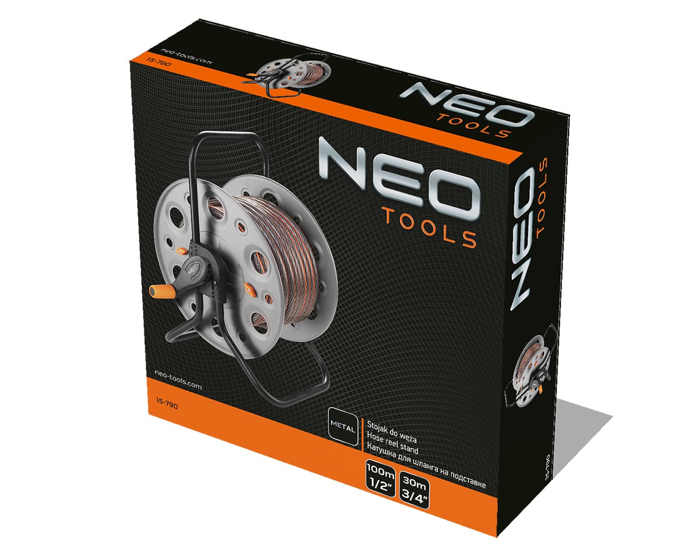 Metalowy stojak na wąż ogrodowy do 100 m 6