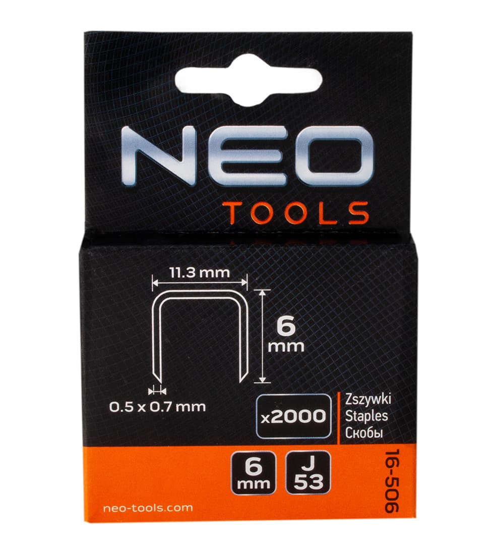 Zszywki typ J 6 mm 2000 sztuk do tapicerowania 6