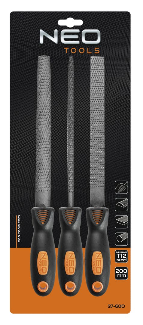 Pilniki do drewna 200 mm zestaw 3 sztuki 4