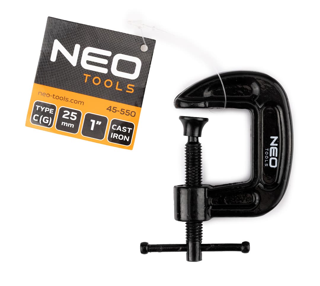 Ścisk stolarski śrubowy typ C (G) 25 mm żeliwny 115 g 3