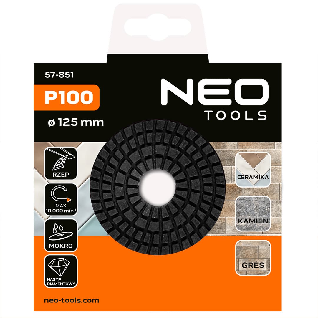 Dysk polerski diamentowy na rzep 125 mm, gradacja P100 5