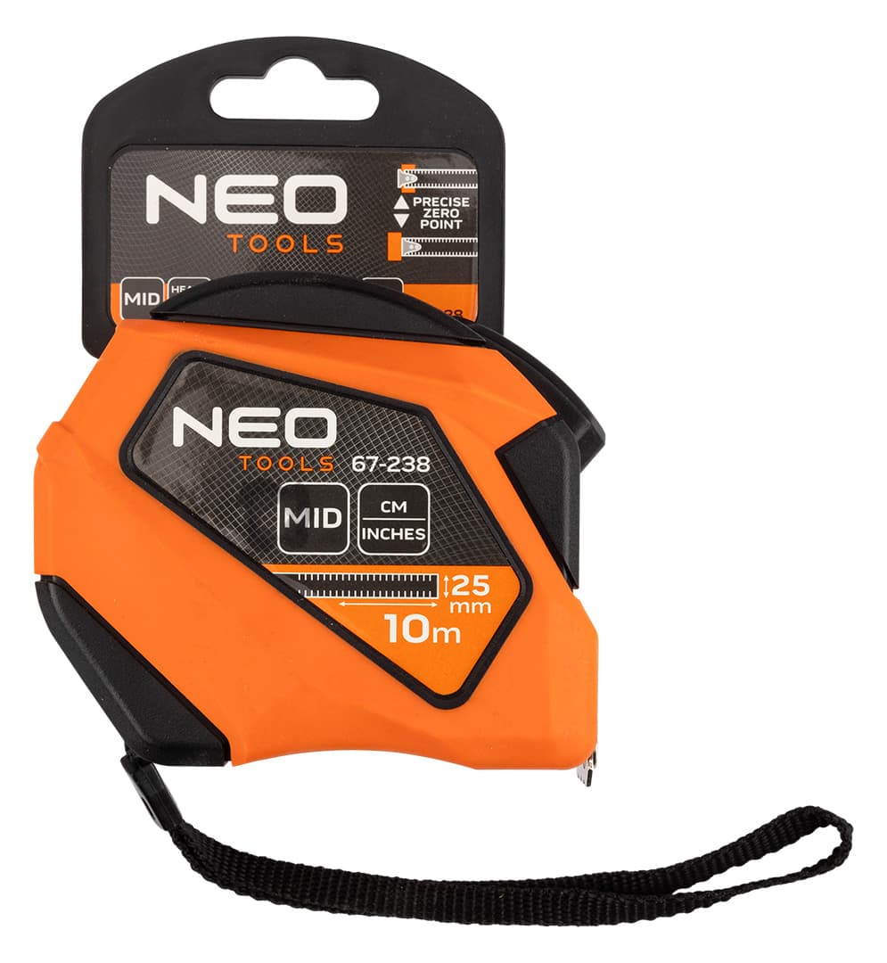 Miara zwijana stalowa 10 m x 25 mm z podwójną podziałką 9