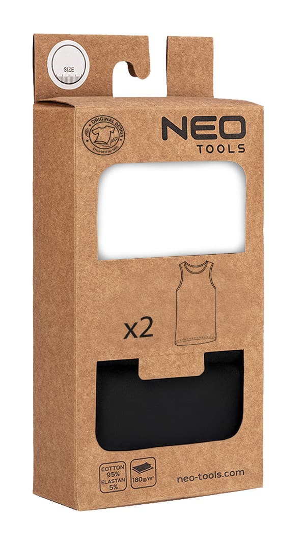 Podkoszulka męska 2-pack, biała i czarna, rozmiar XL 3