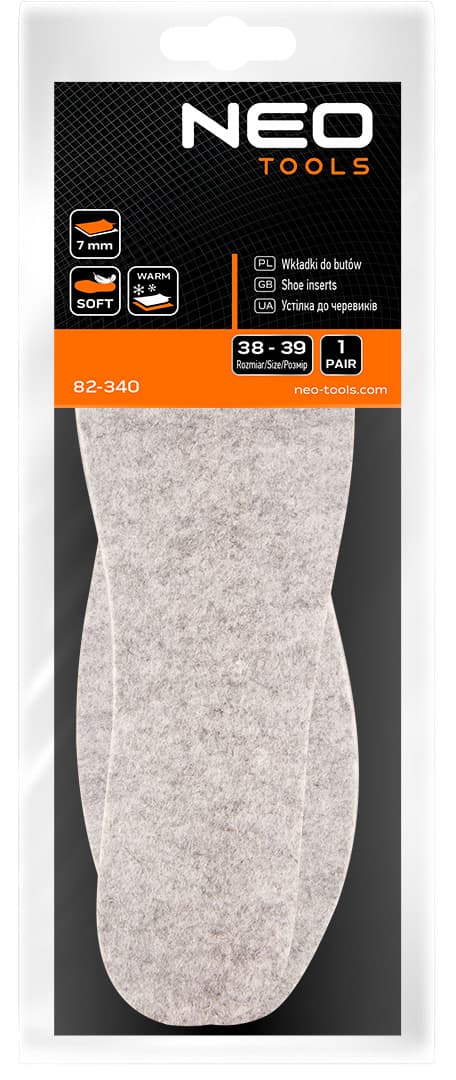 Wkładki filcowe do obuwia rozmiar 38-39 8