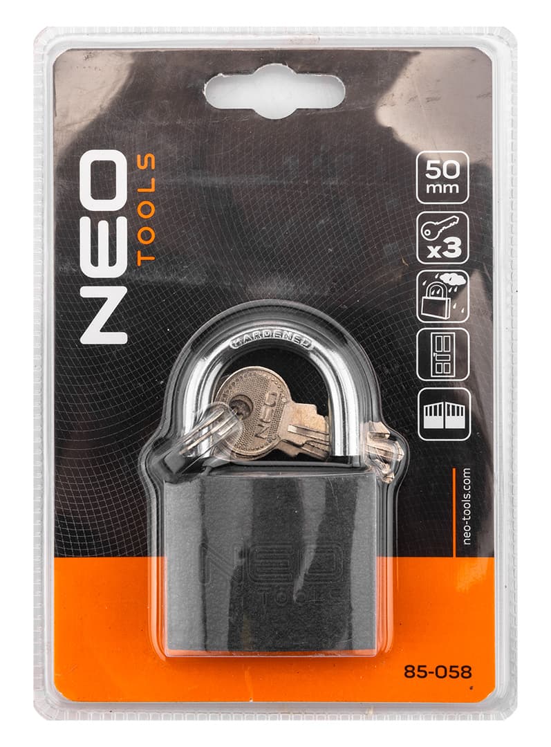 Kłódka żeliwna 50 mm z trzema kluczami 3