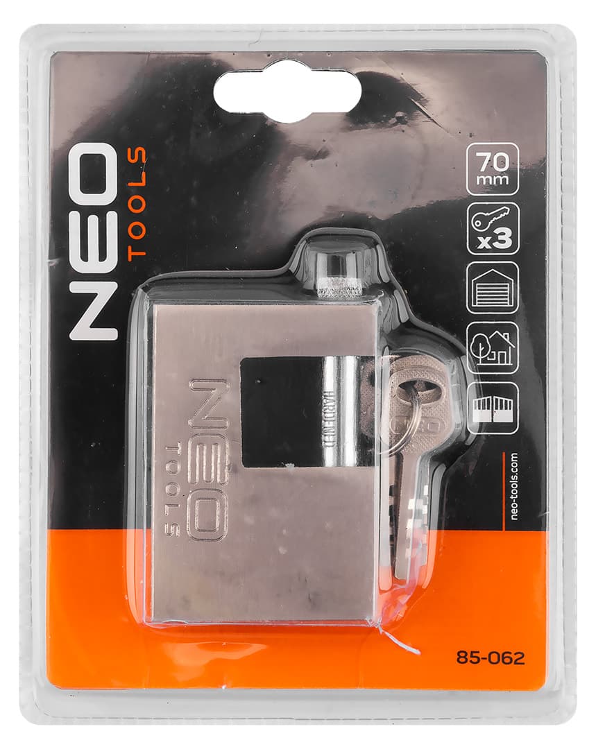 Kłódka trzpieniowa żeliwna 70 mm z 3 kluczami 3