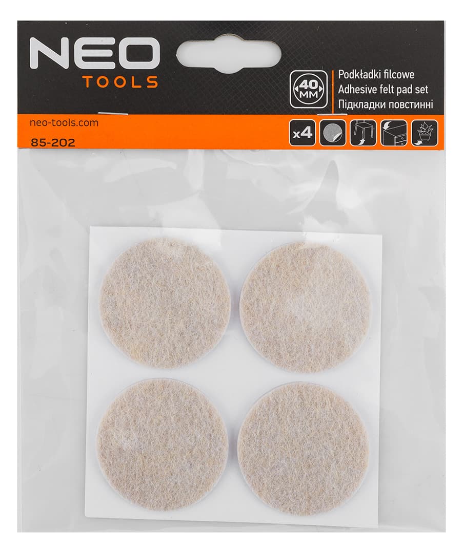 Okrągłe podkładki filcowe samoprzylepne, jasnobrązowe, średnica 40 mm, 4 sztuki 6