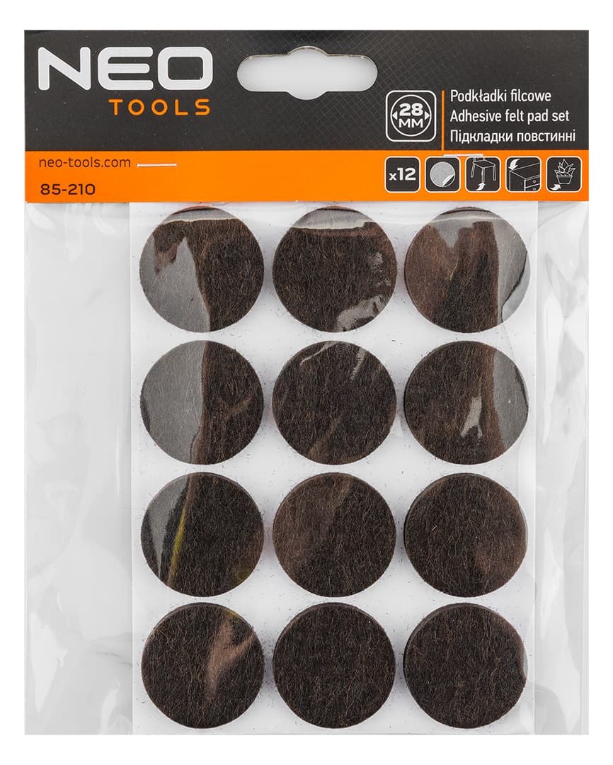 Okrągłe podkładki filcowe samoprzylepne ciemnobrązowe 28 mm 6