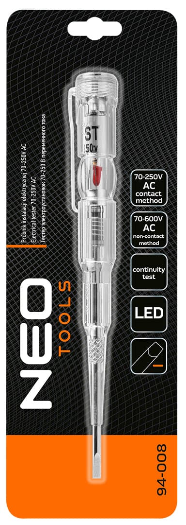 Próbnik instalacji elektrycznej 70-250V AC NEO TOOLS 10
