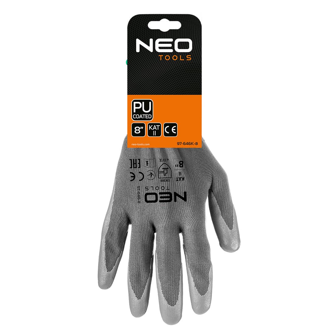 Rękawice robocze poliestrowe powlekane PU rozmiar 8 9