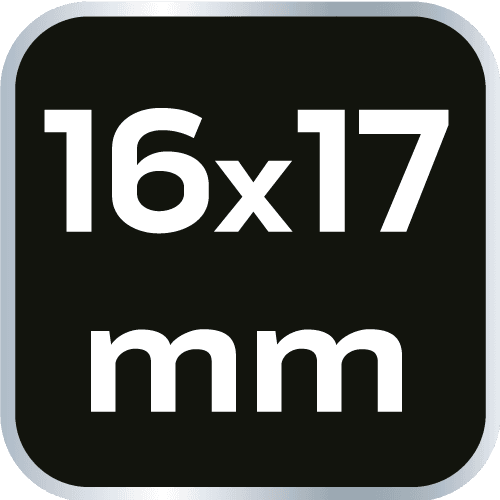 Klucz oczkowy odgięty 16 x 17 mm stal chromowo-wanadowa 7