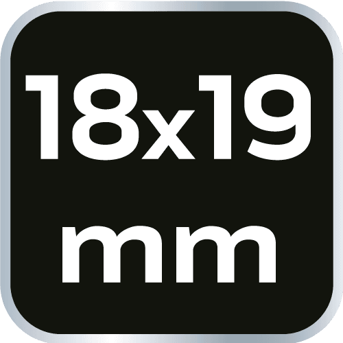 Klucz oczkowy odgięty 18 x 19 mm stal chromowo-wanadowa 7