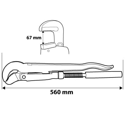 Klucz do rur typ 90 stopni 2" 560 mm 7