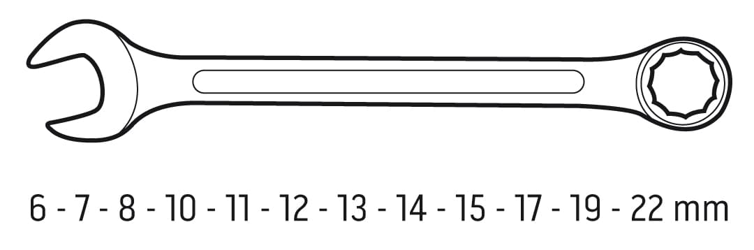 Klucze płasko-oczkowe 6-22 mm zestaw 12 sztuk 8