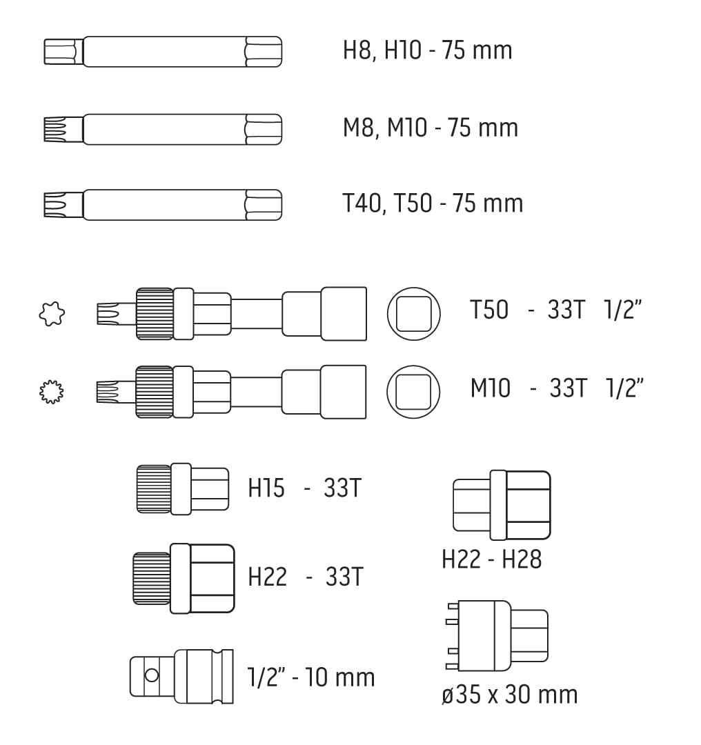 Zestaw kluczy do demontażu alternatora 13 sztuk 4
