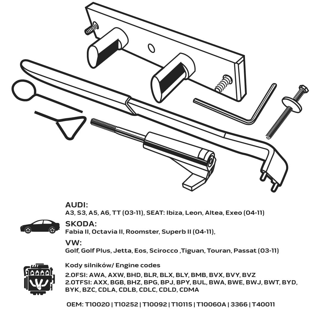 Zestaw blokad rozrządu do silników benzynowych VAG 4