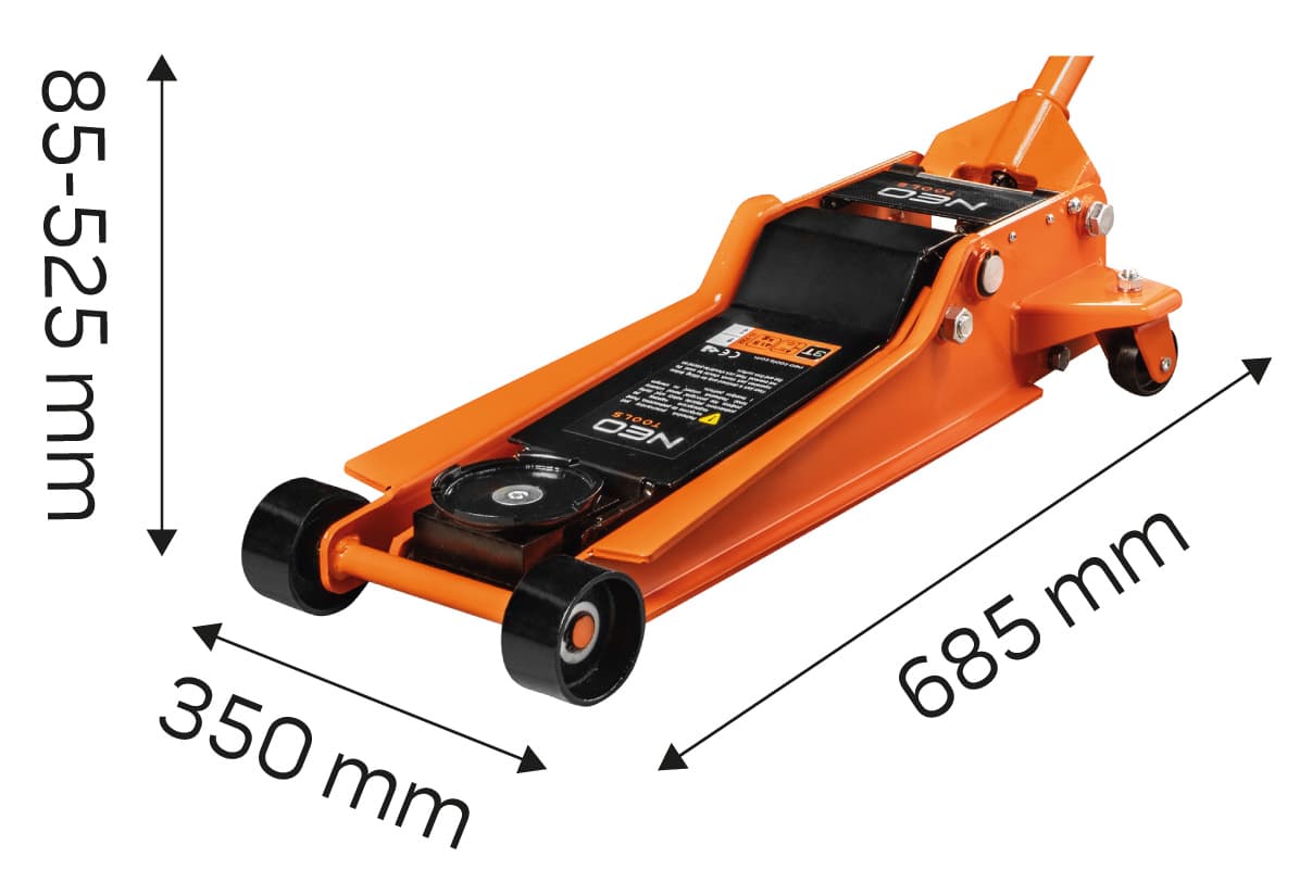 Podnośnik hydrauliczny niskoprofilowy 3 tony, minimalna wysokość 85 mm 7