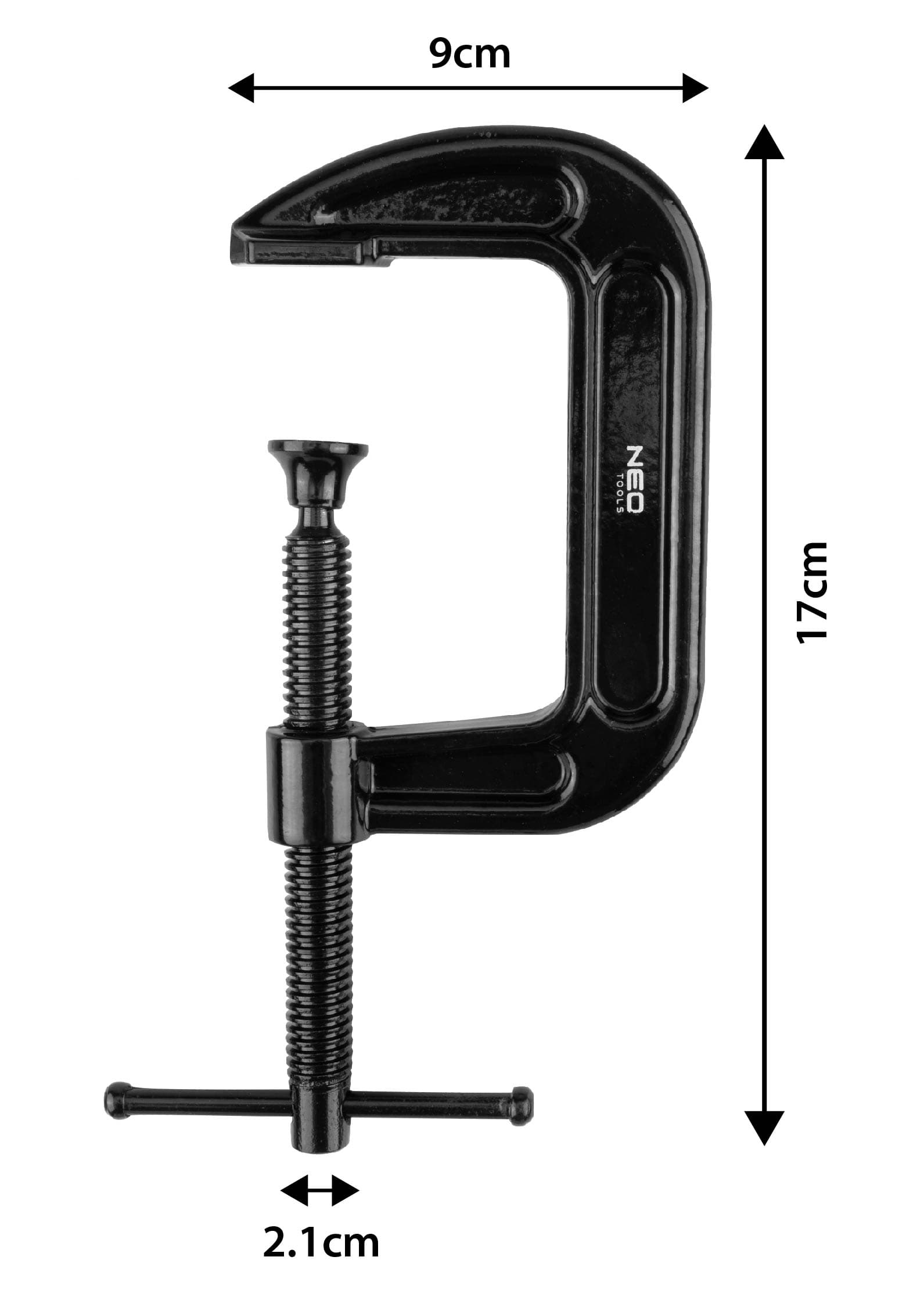 Ścisk stolarski śrubowy typ C (G) 75 mm żeliwny 485 g 10