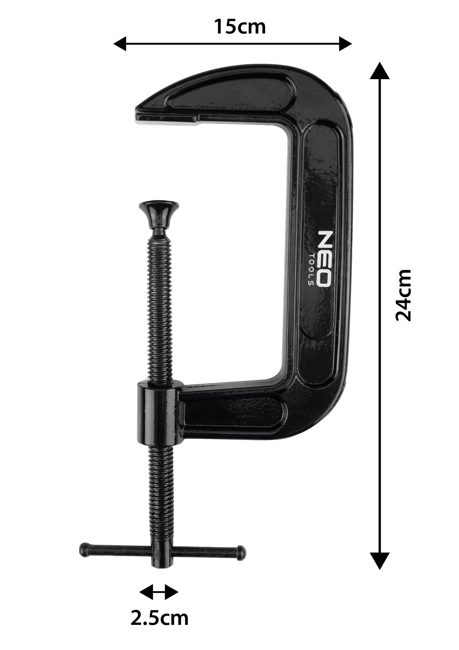 Ścisk stolarski śrubowy typ C (G) 125 mm żeliwny 10